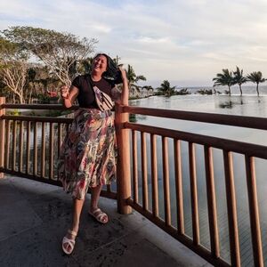 Tropical Multicolor Plant Floral Midi Skirt